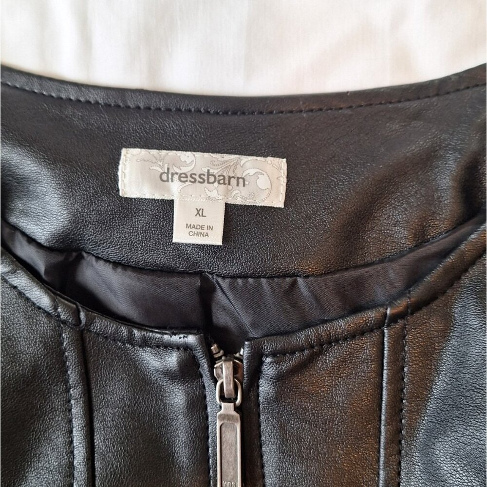 Women’s Black Faux Leather Jacket, XL - Dress Barn NWT - Picture 3 of 8